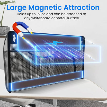 Magnetic File Holder 3PCS Wall File Folder Organizer, No Drilling Hanging Magazine Rack for Refrigerator, Document Paper Mail Folder Holders Office File Magnetic Organizer (Black)