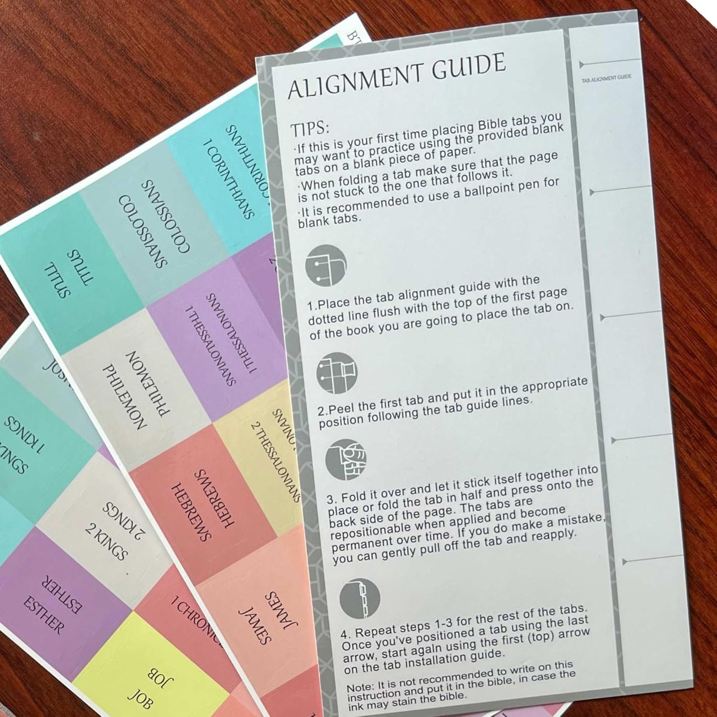 Thinkor Reposition Laminated Bible Tabs, Large Print Stickers, Easy to Read & Apply Bible Tabs for Women & Man (Earthy Brown)