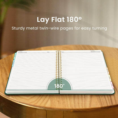 Hardcover Spiral Journal Notebooks for Work With Removable Dividers & Tabs, 8.5"x11" 5 Subject Notebook for Note Taking & Organizer, A4 College Ruled Lined Journal for Women & Writing, Aquamarine, 280 Pages