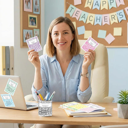 CJiangpo 90Pcs Teacher Sticky Notes Pads, Thank You Teacher Appreciation Gifts 1800 Sheets Self Stick Notepad Memo Pads Composition Book Shape Page Marker School Office End of Year Party Supplies