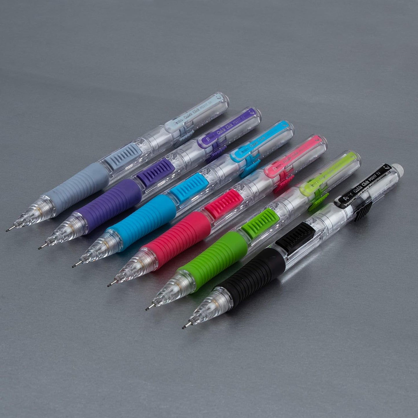 Pentel Quick Click Mechanical Pencil, (0.7mm), Medium, Black Barrel, Box of 12 Pencils (PD217A)
