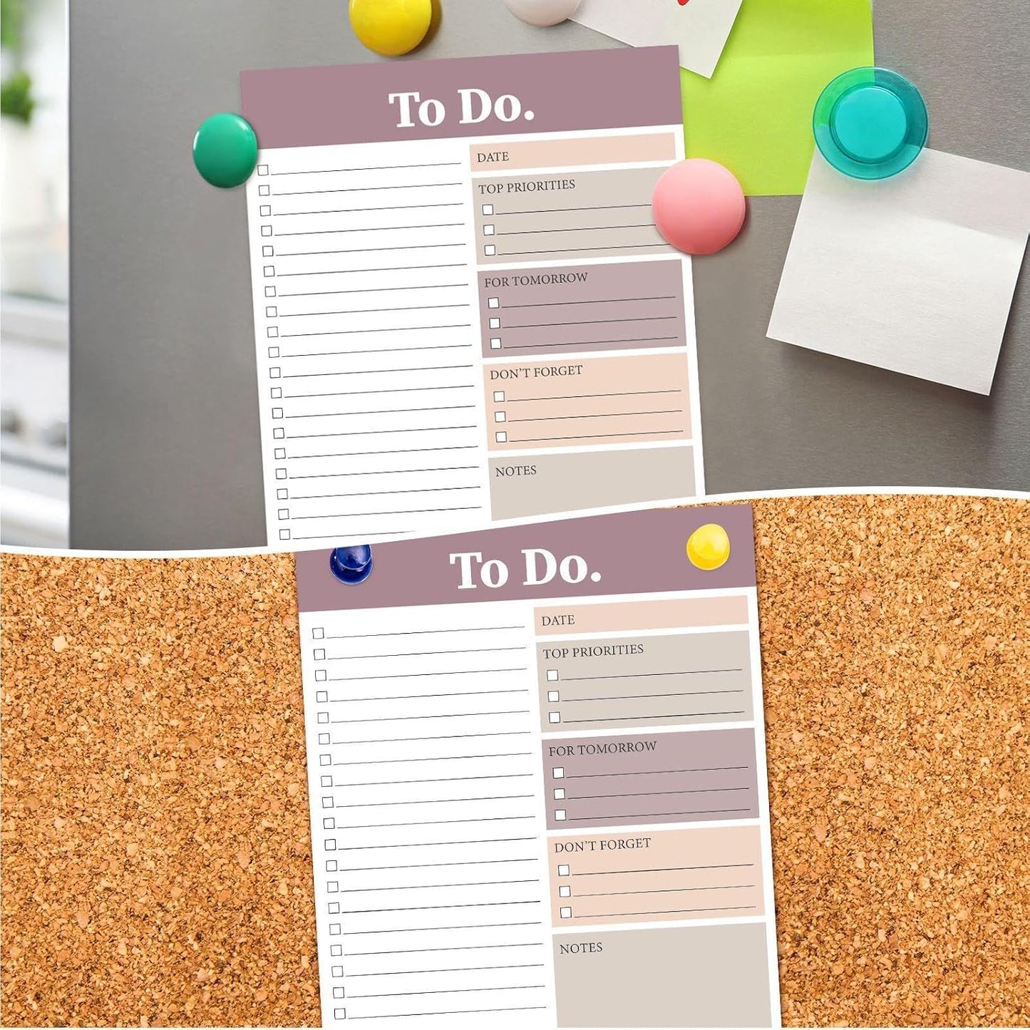 Spakon 300 Sheets Daily to Do List Notepad Notebook Library Card to Do Planner Checklist Memo Writing Pad Schedule Reminder Office Homework Planner for Task, 6" x 8(Retro,Beige)