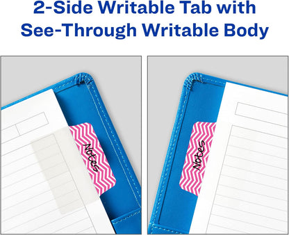 Avery Multiuse Ultra Tabs, 2" x 1.5", 2-Side Writable, Assorted Pastel Dots, 24 Repositionable Tabs (74773)