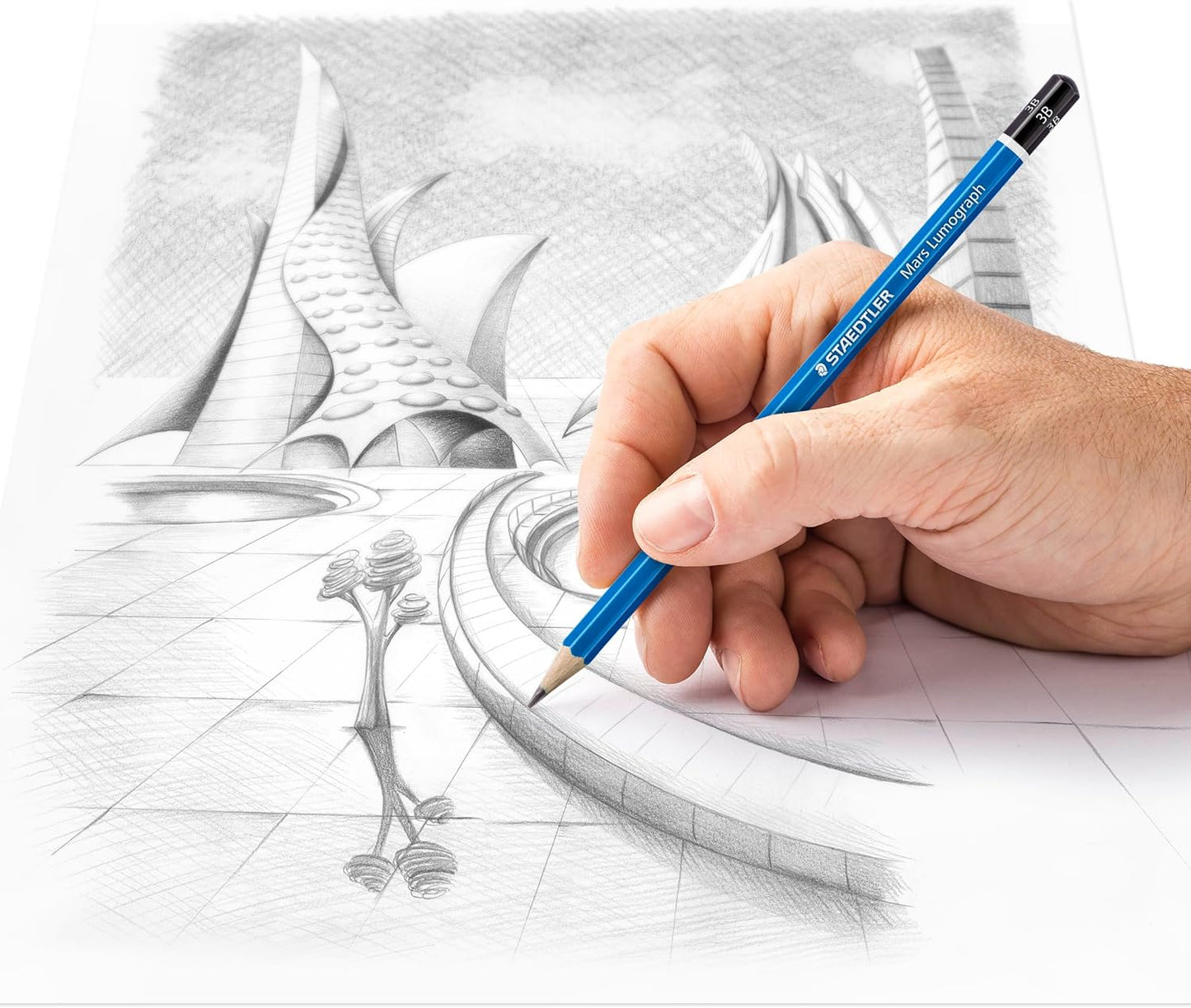 STAEDTLER Mars Lumograph 2B Graphite Art Drawing Pencil, 6 Pencils
