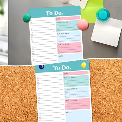 Spakon 300 Sheets Daily to Do List Notepad Notebook Library Card to Do Planner Checklist Memo Writing Pad Schedule Reminder Office Homework Planner for Task, 6" x 8(Retro,Beige)