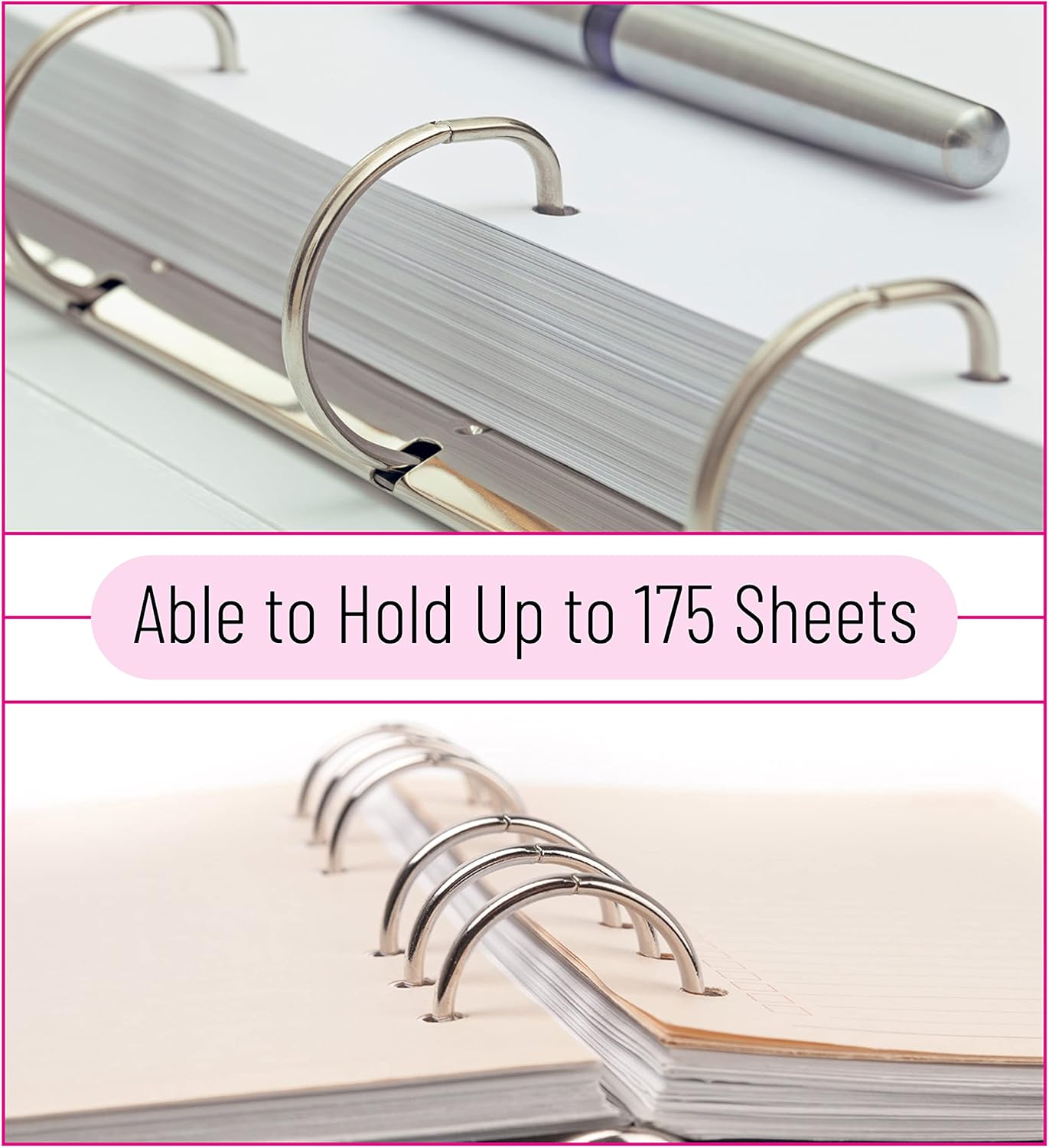 Mr. Pen- Loose Leaf Binder Book Rings, 5 Assorted Sizes (0.6", 1", 1.2", 1.5",2"), 36 Pack, Metal Binder Rings for Index Cards, Keychains, School, Home, Office, Silver