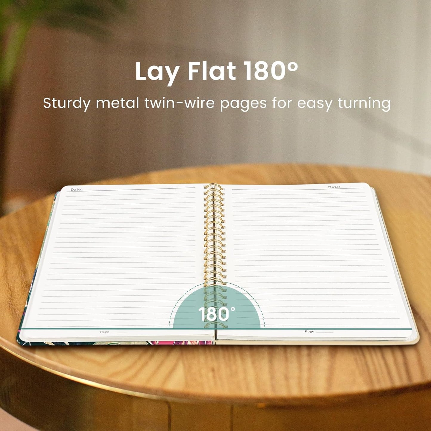 Taja Lined Spiral Notebook Journal for Women A5(5.8" × 8.3"), Cute Hardcover Notebook for Work, School & Note Taking, Pretty College Ruled Journal for Writing, 140 Pages, Sunset