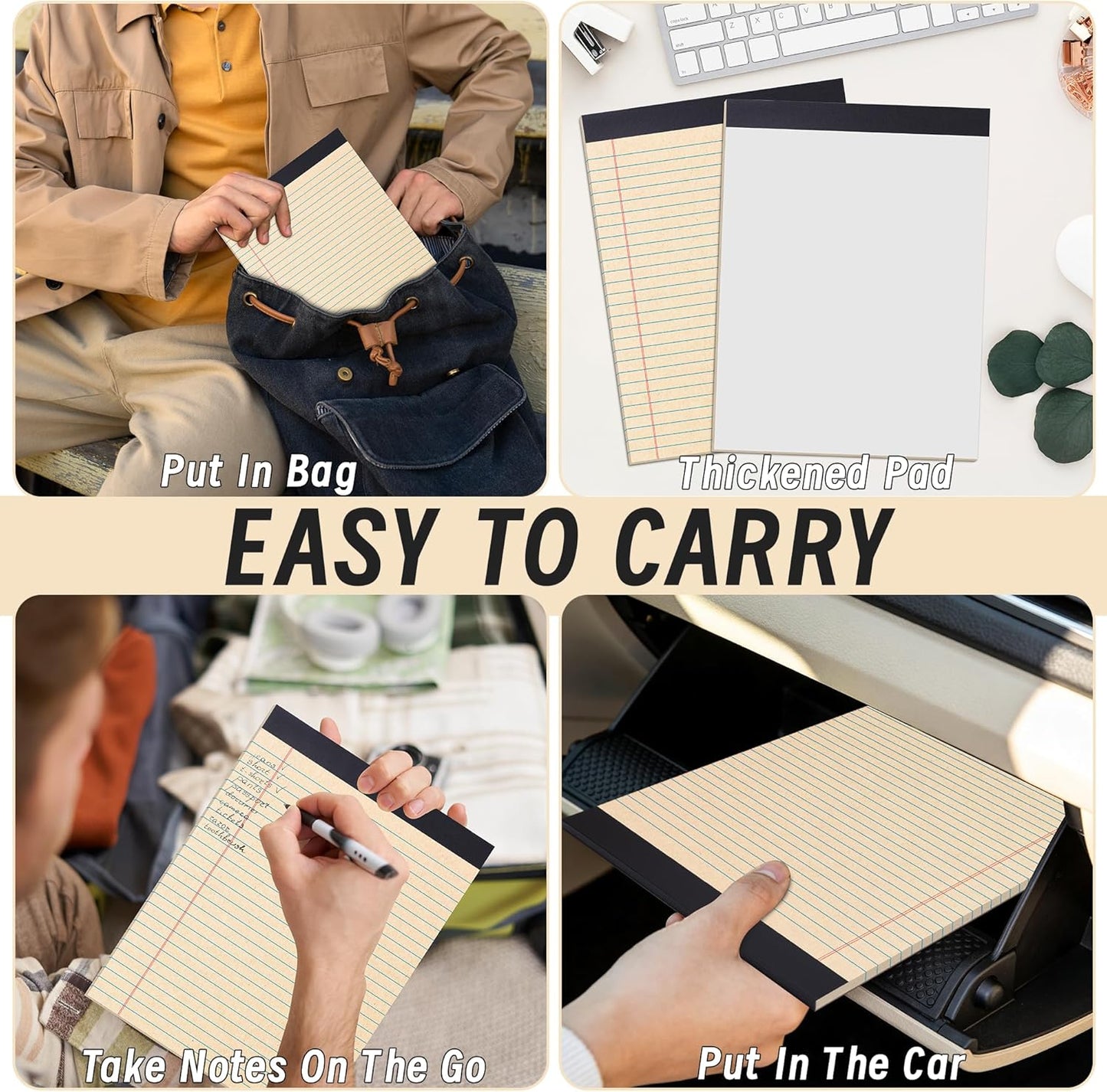 Note Pads 4x6, 36 Pack Small NotePads, Server Pads, Scratch Pads 4x6, Memo Pads White Paper, 50 Sheets per Blank Note Pads 4 x 6, Mini Writing Pads Pocket Notepads for Office School Home Supplies