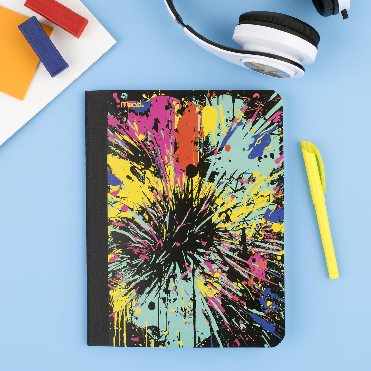 Mead Composition Notebook, 3 Pack, College Ruled Paper, 7-1/2" x 9-3/4", 100 Sheets per Comp Book, Black Marble (38111)