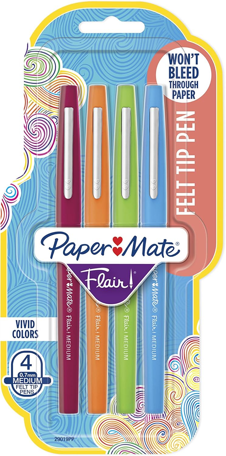 Paper Mate Flair Felt Tip Pens, Medium Point (0.7mm), Limited Edition Candy Pop Pack, 6 Count