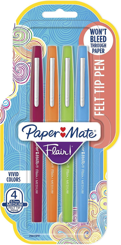 Paper Mate Flair Felt Tip Pens, Medium Point (0.7mm), Limited Edition Candy Pop Pack, 6 Count