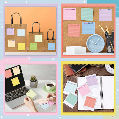 Yinder 48 Pcs Inspirational Sticky Notes Cute Motivational Sticky Notes Pad End of Year Employee Appreciation Gifts Bulk for Teacher Nurse Coworkers Office Supplies 3 x 3'' (Thank You,Dark Color)