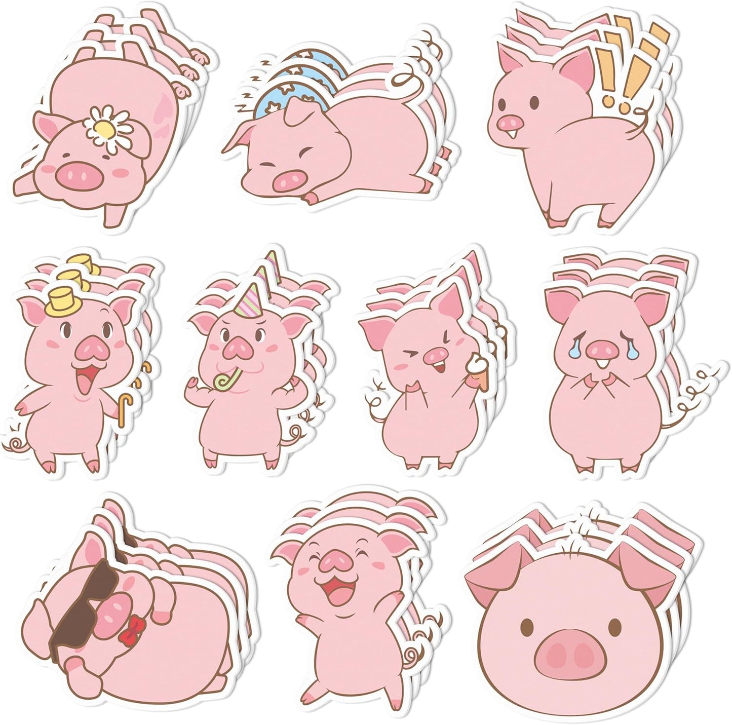 CJiangpo 30Pcs Marshmallow Sticky Notes Pads, 600 Sheets Cute Self Stick Notepad Memo Pads Funny Cartoon Page Marker Classroom Rewards Camping Themed Gift