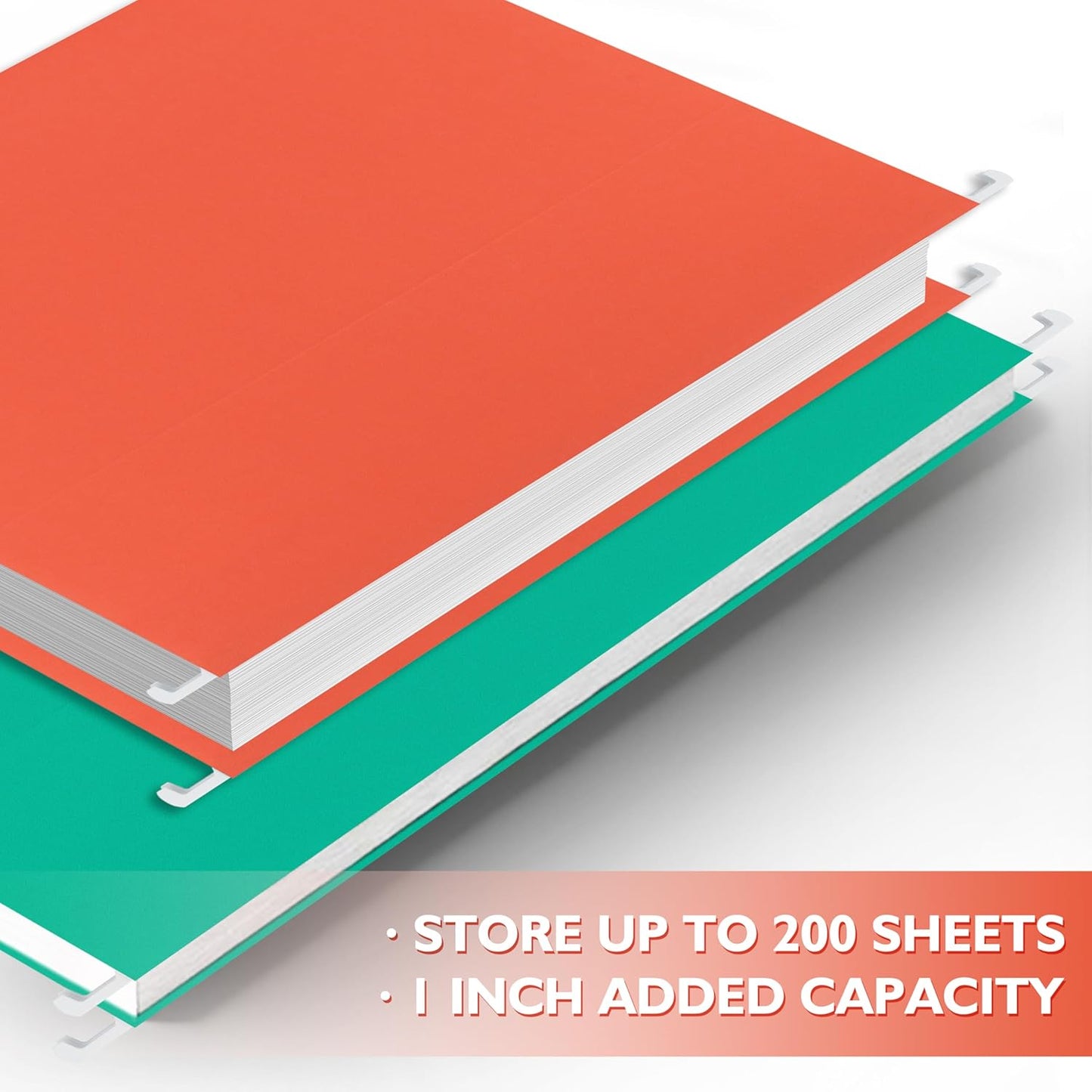 25 Packs Hanging File Folders,Cherry Pink Hanging File Folders Letter Size,Hanging Folders with 1/5-cut Tabs,Hanging Folders for Filing Cabinets, File Organizer Folder for Office,School,Home