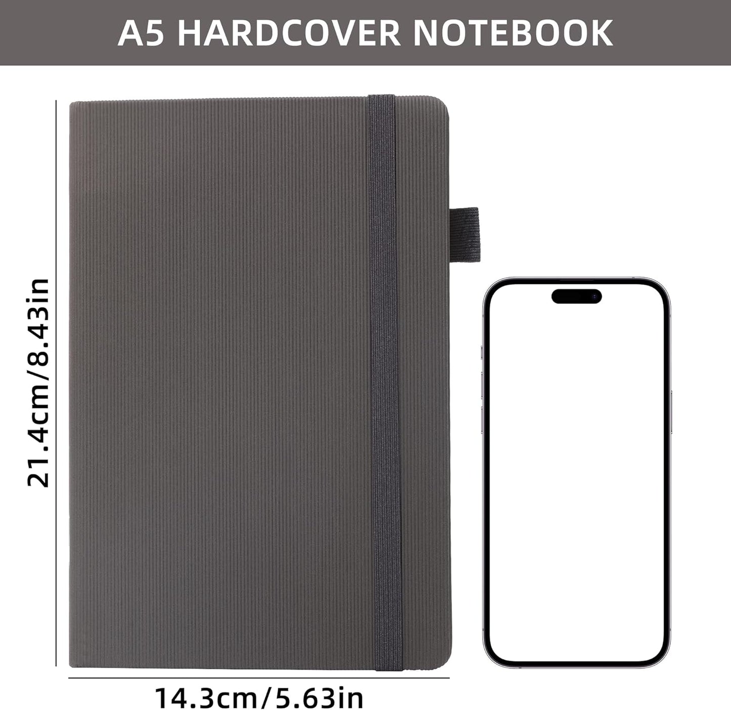 BOBO RABBIT Lined Journal Notebook for Work 100 GSM Thick Paper 300 Pages College Ruled A5 Notebook Hardcover Leather Journal for Writing School Office, 5.63"x8.43"