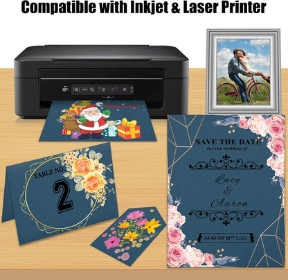 25 Sheets Black Cardstock Paper 8.5'' x 11'', 250gsm/92lb Thick Paper for Scrapbook, Invitations, Printing and DIY Cards