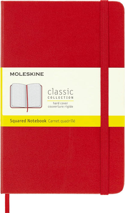 Moleskine Classic Notebook, Large, Squared, Red, Hard Cover (5 x 8.25)