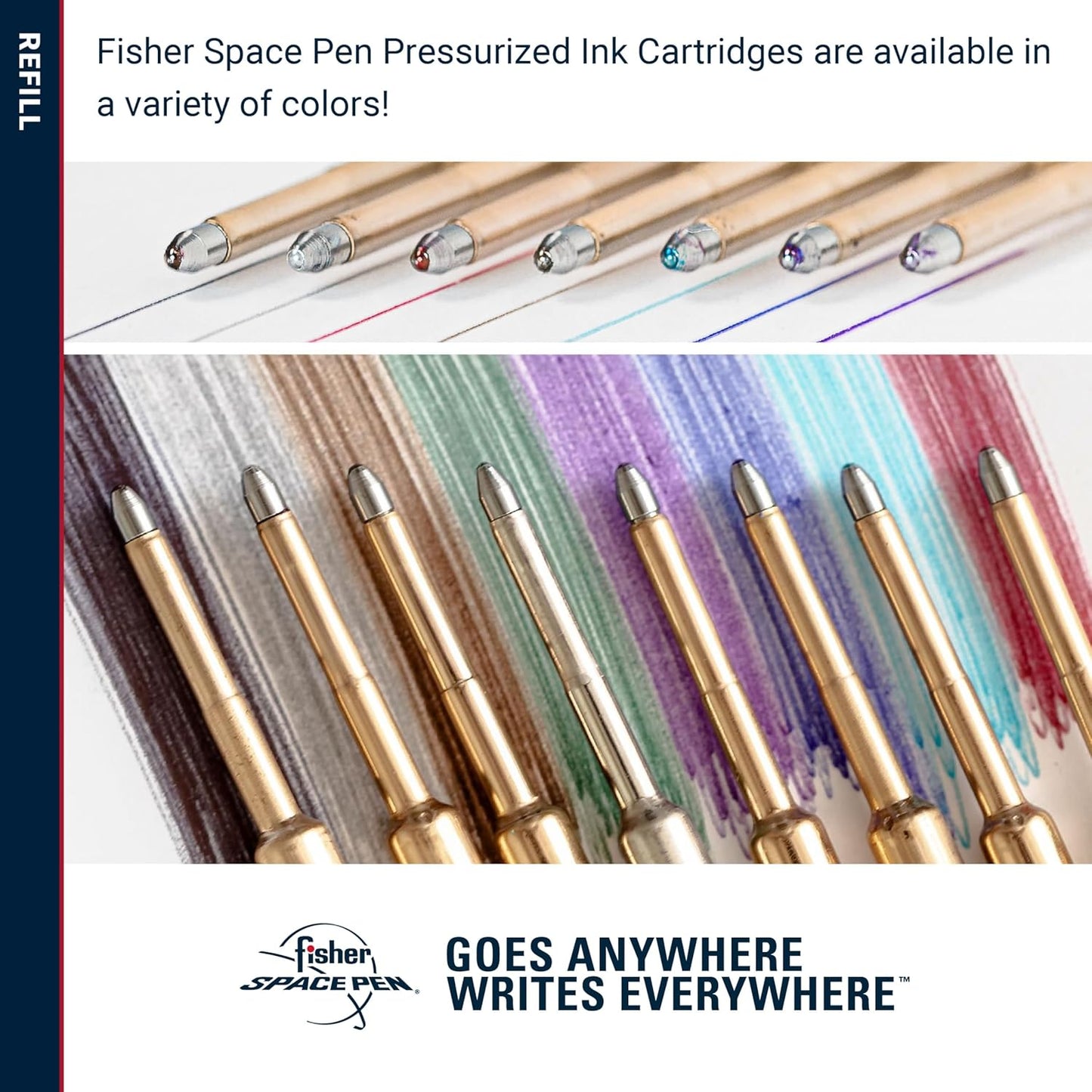 Fisher Space Pen Fine Point Pressurized Cartridge Refill, Red Ink, 2 Pack