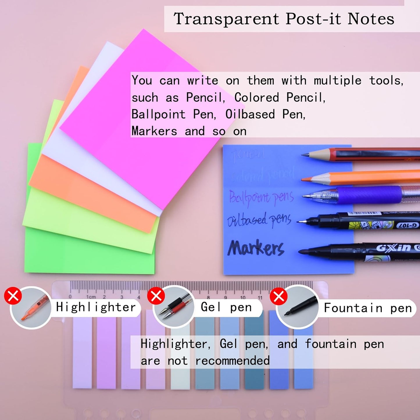 YOUDEFUL 1600pcs Translucent Sticky Note Tabs, Morandi Page Markers for Annotating Books,Repositionable Book Flags Tabs Strip with Binders, Clear Sticky Notes,Page Tabs,Index Tabs