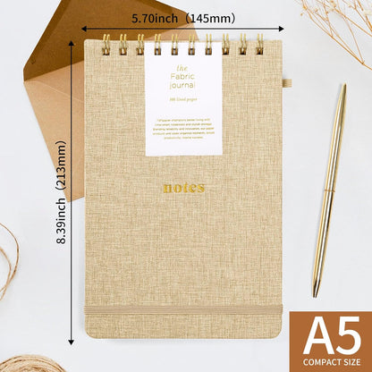 A5 Top Spiral Notebook – Hardcover Journal 160 Pages 100 GSM Thick Paper With Elastic Band & Pen Holder Steno Pads College Ruled Writing Notebooks for Work School Travel Pink