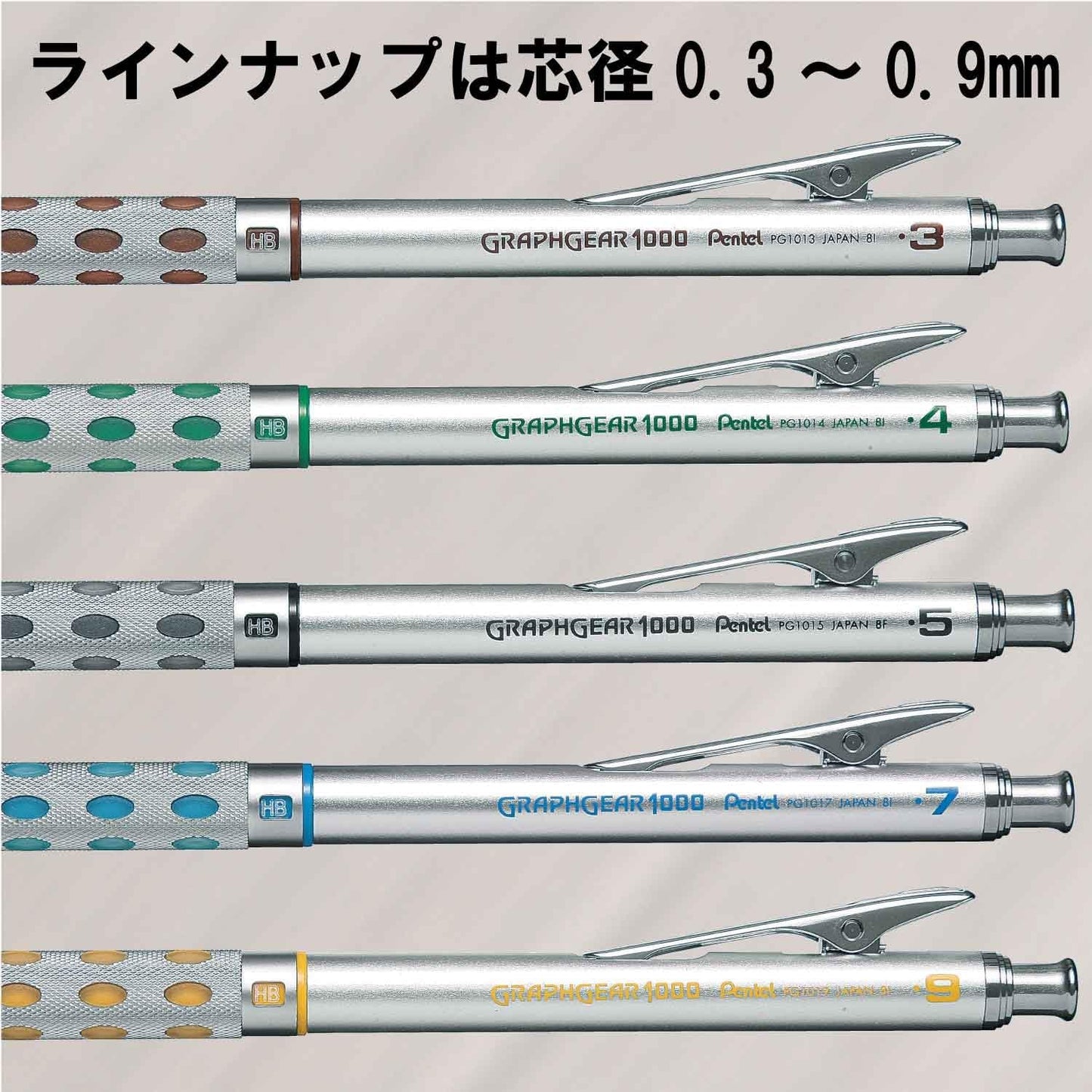 Pentel Graph Gear 1000 Mechanical Drafting Pencil 0.9mm Yellow (PG1019)