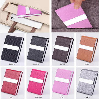 Business Card Holder with Ultra Slim Design,Business Card Case with Premium PU Leather,Suit Pocket Metal Card Holder for Women/Men,Professional Name Card Holder with Magnetic Shut (Black1)