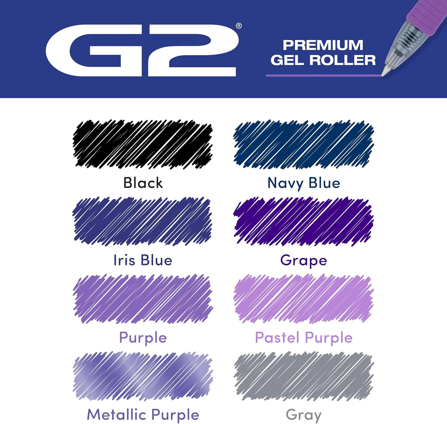 Pilot, G2 Premium Gel Roller Pens, G2 Boost Pink Pack, The Colors of Optimism, 8 Pack Pouch, Fine Point 0.7 mm, Assorted