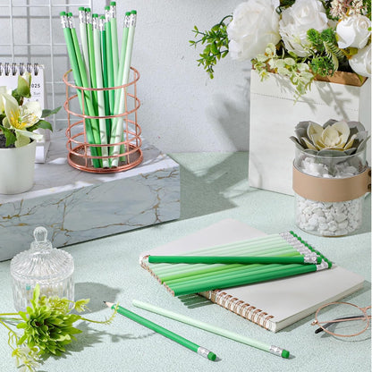 24 Pcs Round Pencils with Eraser 2 HB Cute Pencils Bulk for School Graphite Wood Color Unsharpened Pencil for Drawing Sketching Wedding School Teacher Supplies Student Reward