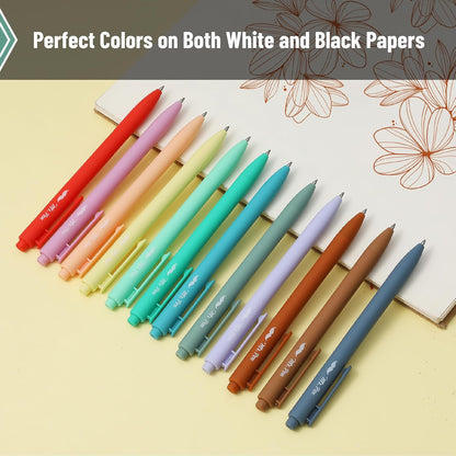 Mr. Pen- Retractable Gel Pens, 12 Pack, Colorful Ink, Fine Point 0.7mm, Fast Dry, Smooth Writing, Cute Pens for Drawing, Writing Planner and School Supplies