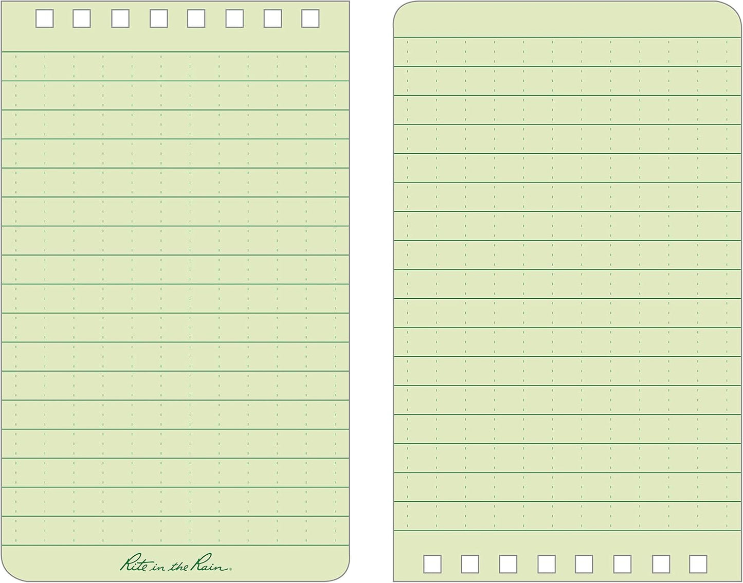 Rite in the Rain Weatherproof Top Spiral Notebook, 3" x 5", Black Cover, Universal Pattern, 3 Pack (No. 735-3X)