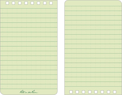 Rite in the Rain Weatherproof Top Spiral Notebook, 3" x 5", Black Cover, Universal Pattern, 3 Pack (No. 735-3X)