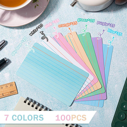 Harloon 100 Pcs Dry Erase Index Cards 3 x 5 Inch Laminated Reusable Dry Erase Note Cards Sheets for Office to Do List(White)