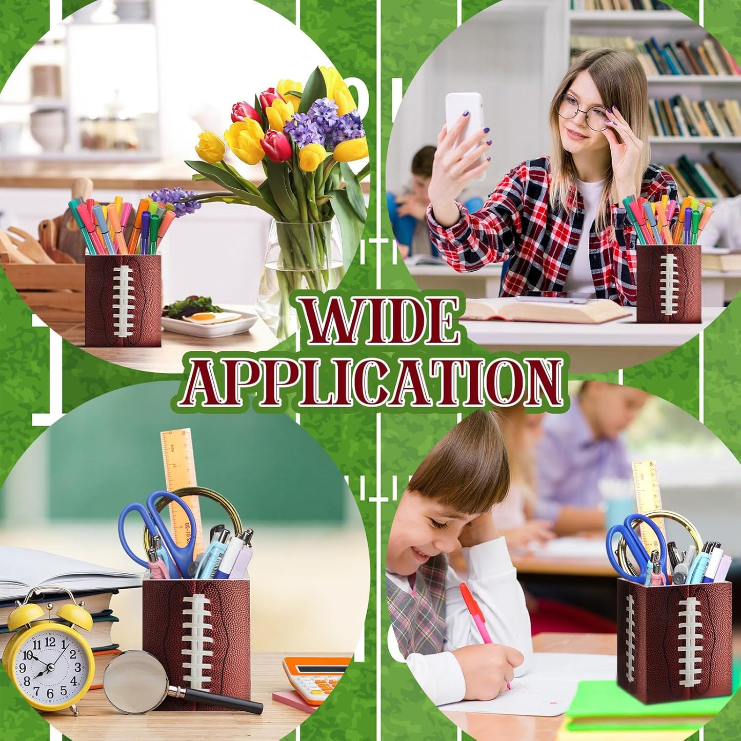 Sherr 2 Pcs Wood Pencil Holder for Teacher Pen Holders Teacher Appreciation Gifts Back to School Organizer Pencils Cup Wooden Dispenser Storage Organizer for Classroom Office Desk