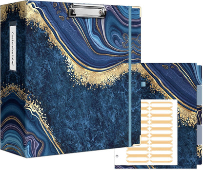 Ospelelf Binder 3 Ring 1 Inch, Floral Round Ring Clipboard Binder for Letter Size with 5 Tab Dividers, File Folder Labels, for School and Office Supplies