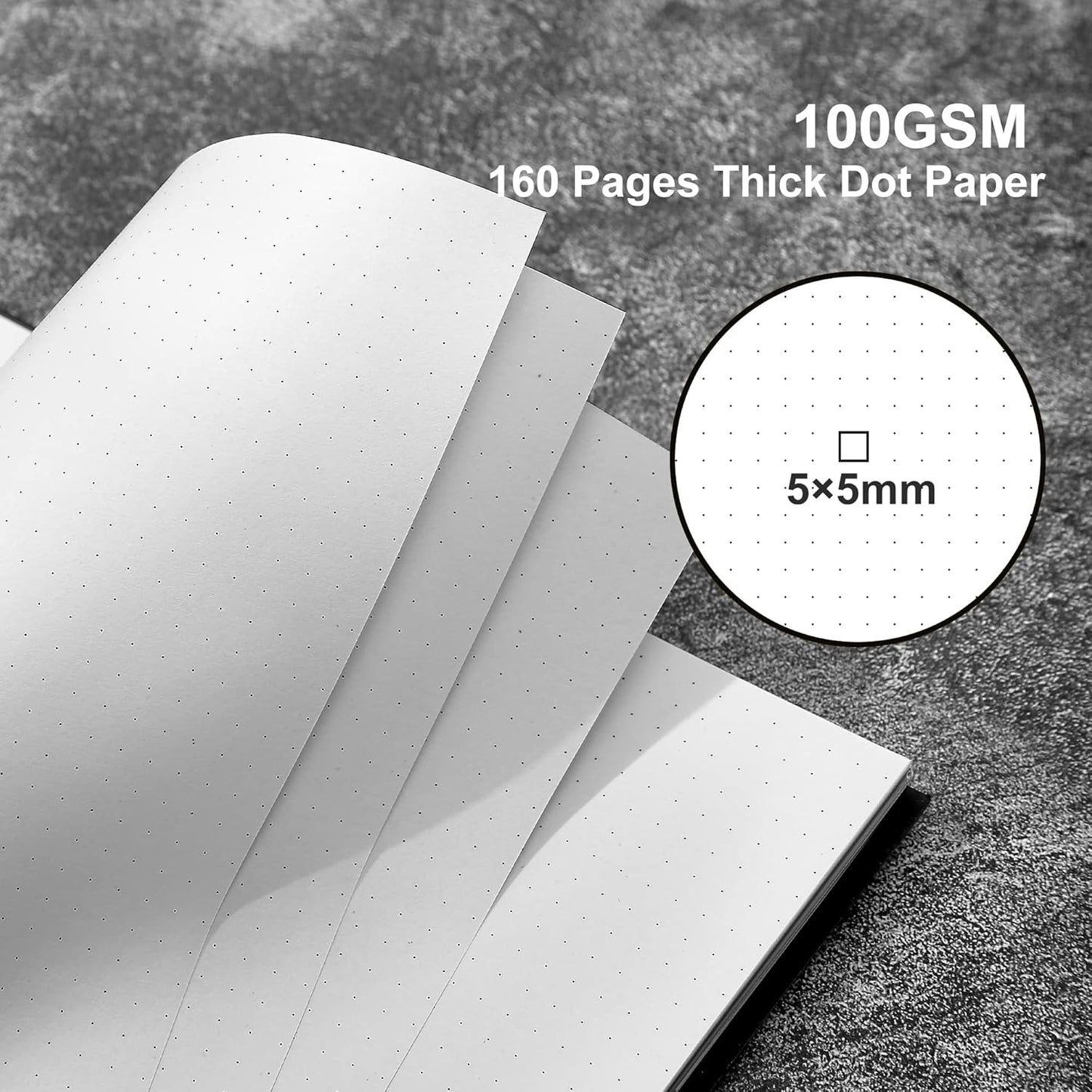 Yoment Graph Paper Spiral Notebook A5 Graphing Notebook 160 Pages Graph Paper Notebook Spiral Bound Waterproof Plastic Hardcover Spiral Journal 5x7 Grid Notebooks for Note Taking,Black