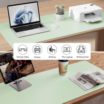Aothia Leather Desk Pad Protector, Mouse Pad, Office Desk Mat, Non-Slip PU Leather Desk Blotter, Laptop Desk Pad, Waterproof Desk Writing Pad for Office and Home (Black,36" x 17") - Colors A