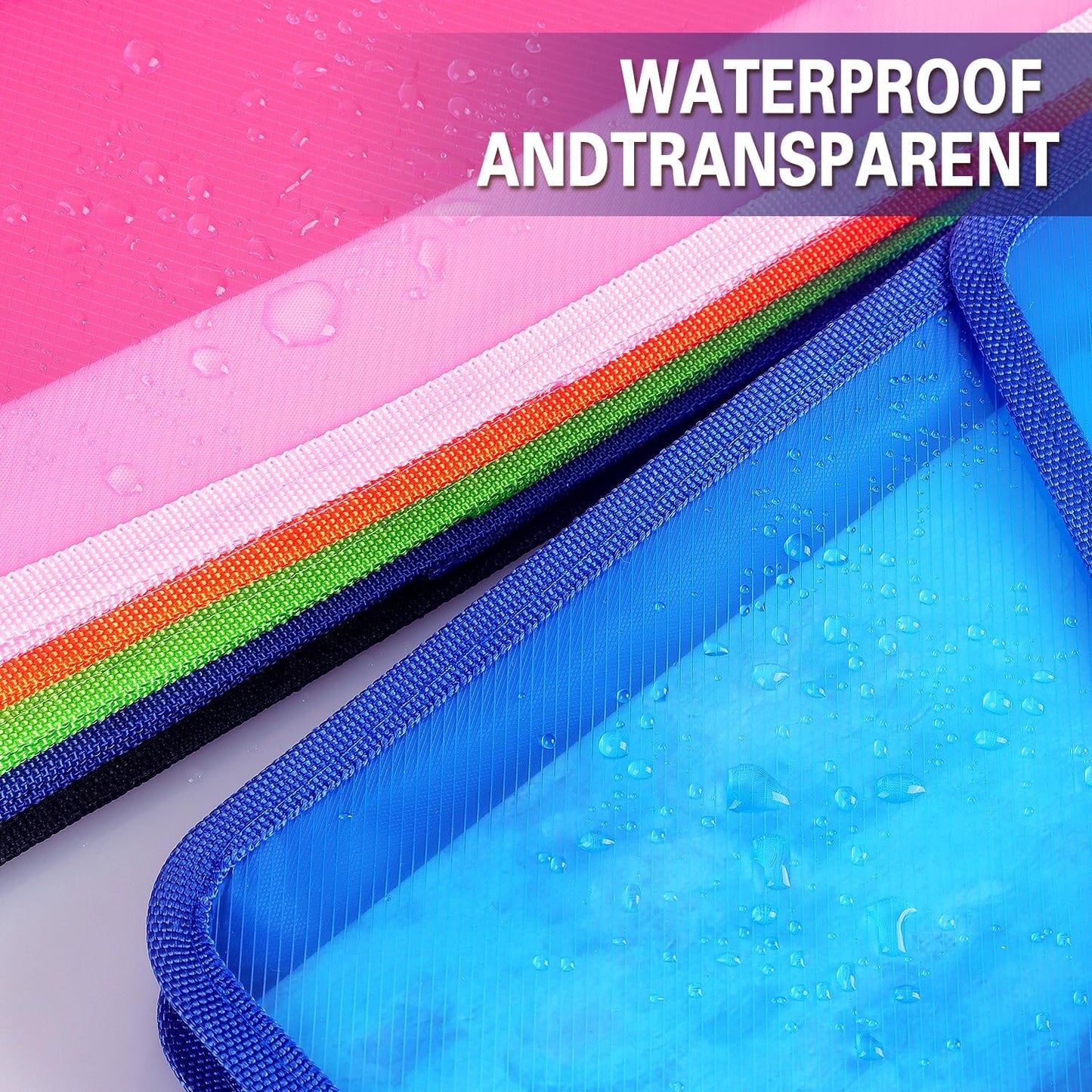 Plastic Expanding File Folder, Transparent envelopes with Snap Closure, No Dividers, Large Capacity, Fit Letter/A4 Size (Pink)