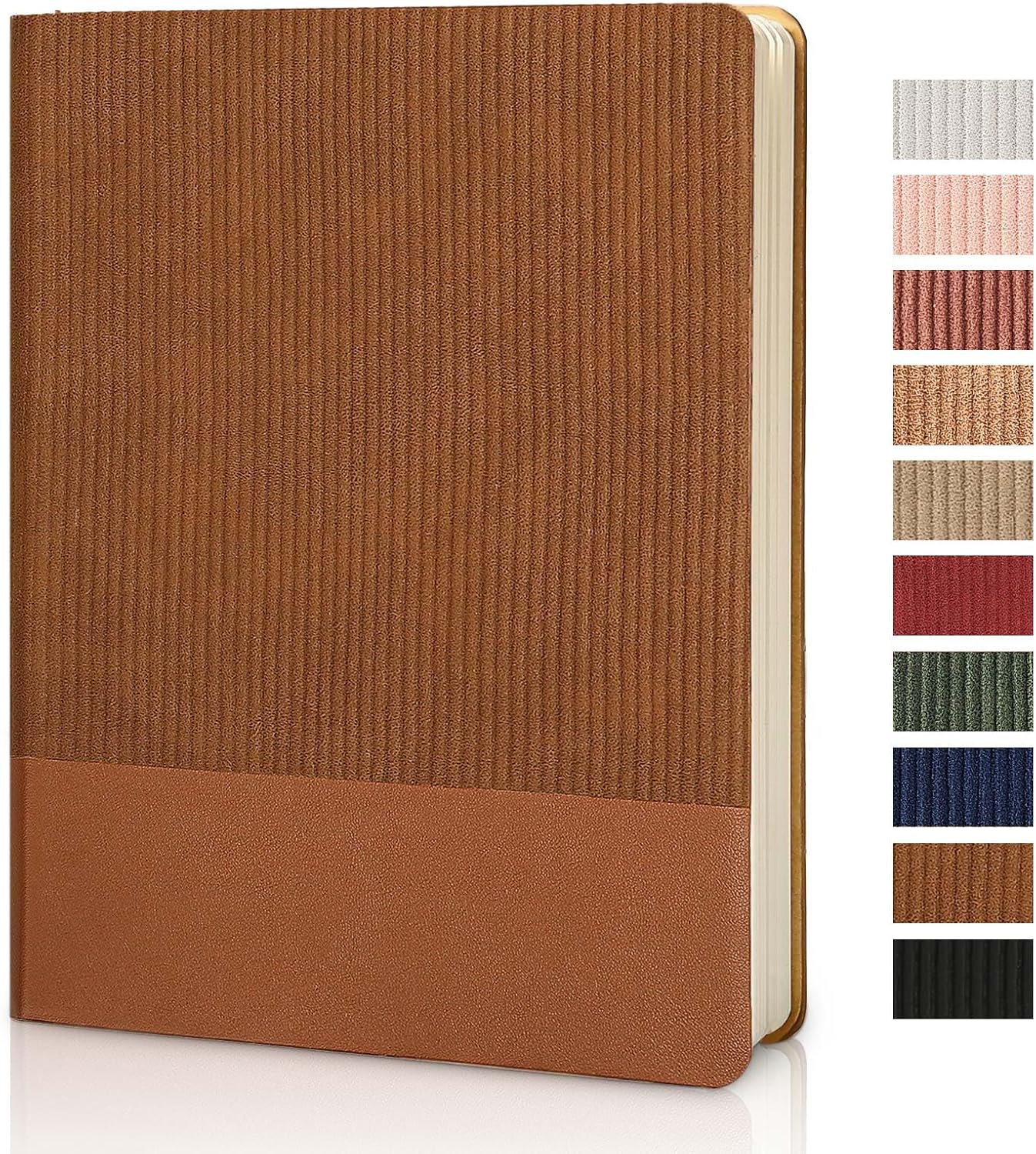 Lined Journal Notebook for Work College Ruled Note Book 5.79"x8.27"A5 PU Leather Daily Journaling 216 Pages for Women Men Writing Home School Supplies Business (Dark Green)