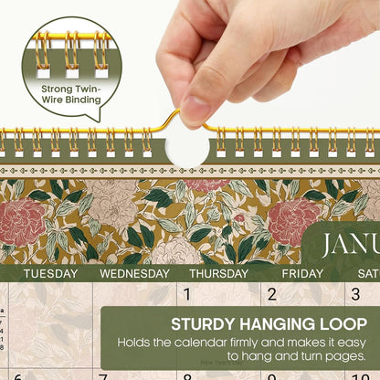 Calendar 2026-2027, Monthly Wall Calendar Runs Until June 2027, 11.5" x 14.8", Spiral Binding Hanging Wall Calendar, Perfect for Home or Office,Floral