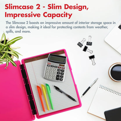 Dexas Slimcase 2 Plastic Clipboard with Storage and Side Opening, Black, Office Supplies Clipboards to Organize, Carry and Store, A4 Holder, Style and Functionality Nursing Clipboards