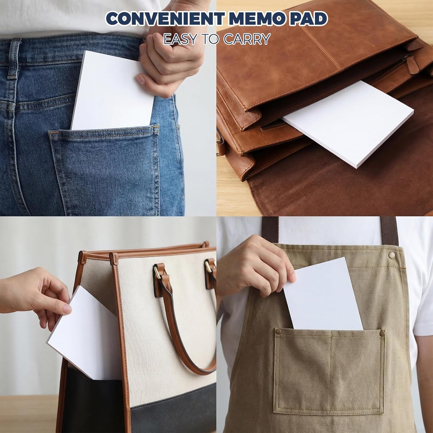 Thboxes 10 Pack Note Pads, 3"x 5" Writing Pads Scratch Pad 50 Sheets per Pad Small Memo Pad Server Notepad Blank Notepads for Office School Home To Do Lists Grocery List