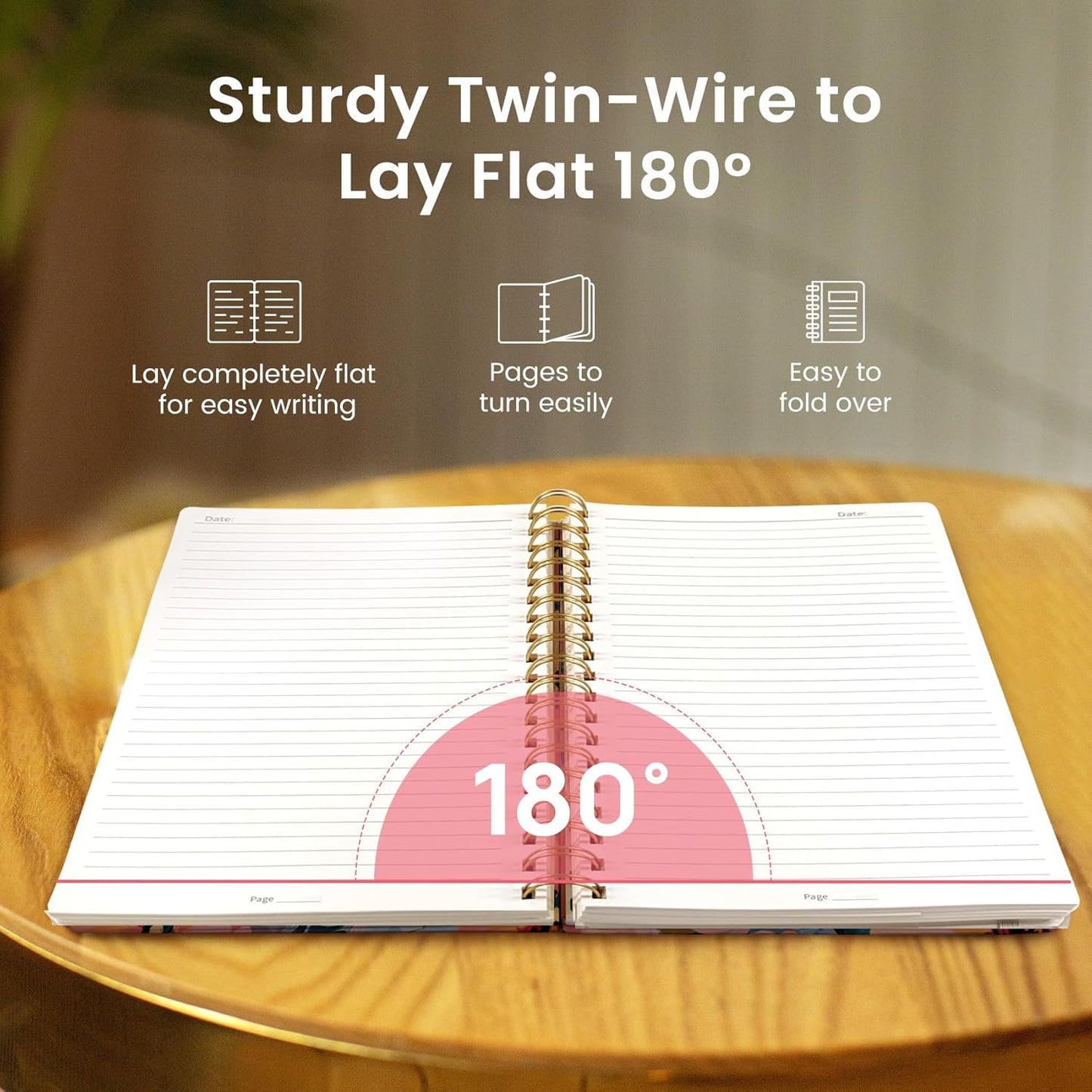 Lined Spiral Notebook Journal for Work, 300 Pages Thick B5 (7.1"x10") College Ruled Journal for Women & Writing, Hardcover Notebook for Note Taking, Perfect for Office Home School Supplies, Purple