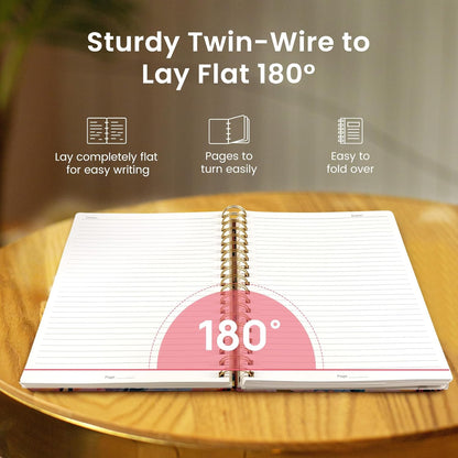 Lined Spiral Notebook Journal for Work, 300 Pages Thick B5 (7.1"x10") College Ruled Journal for Women & Writing, Hardcover Notebook for Note Taking, Perfect for Office Home School Supplies, Purple