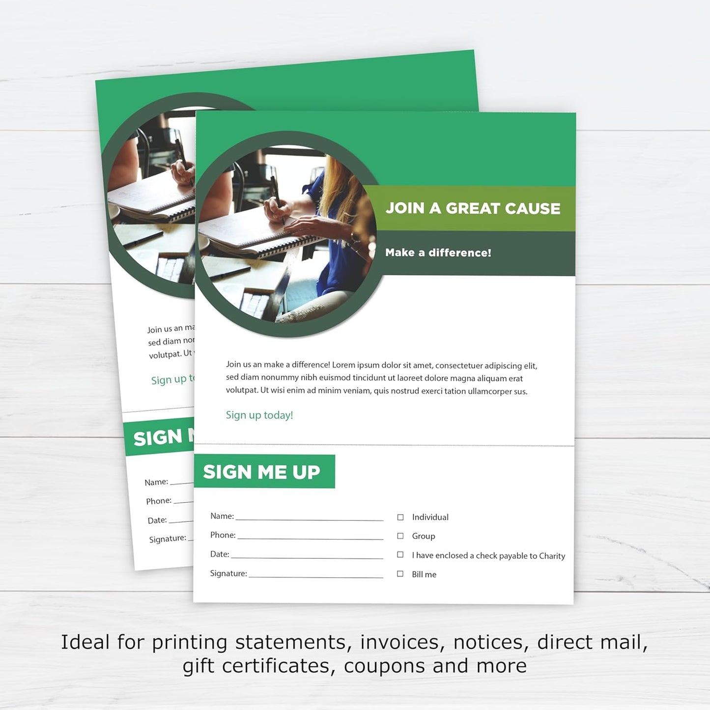 PrintWorks Professional 3 2/3" Horizontal Perforated Paper 8.5” x 11” - Perfect For W-2, 1099, & Statement Use - Made in the USA - 500 Sheets - 20 lb - Printer Compatible - White (04124)