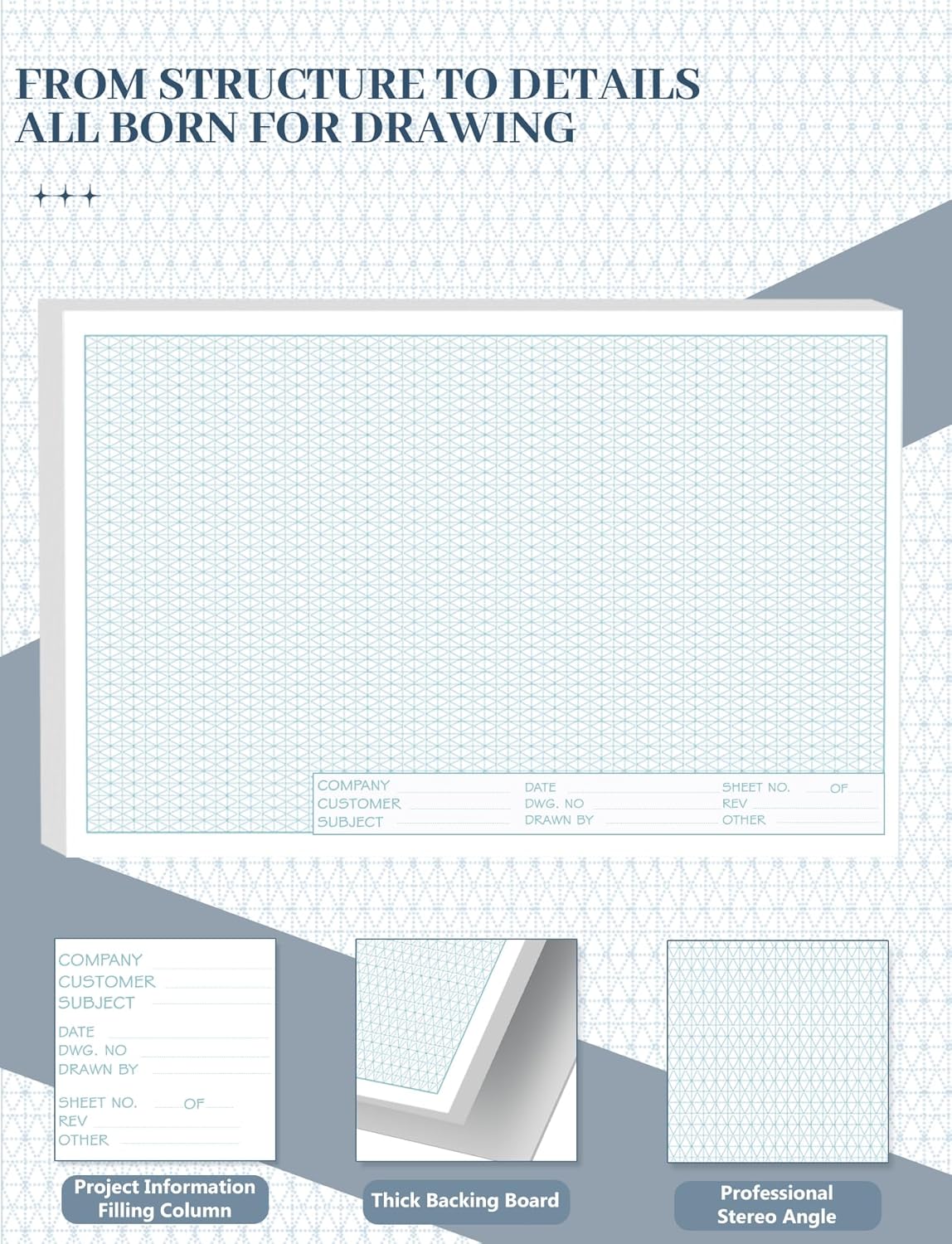 11x17 Large Graph Paper Pad, Top Glue Binding Grid Paper, 50 Sheets 1/4 Inch Graph Papers, 4x4 Quad Ruled Graphing Papers 11x17, Blueprint Quadrille for Drawings, Drafting