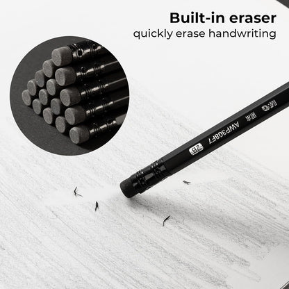 M&G Wood-Cased 2B Pencils, 24 Pack Pre-Sharpened Pencils with Top Erasers, Bulk Black Pencils for School Teacher Supplies, Writing, Drawing and Sketching