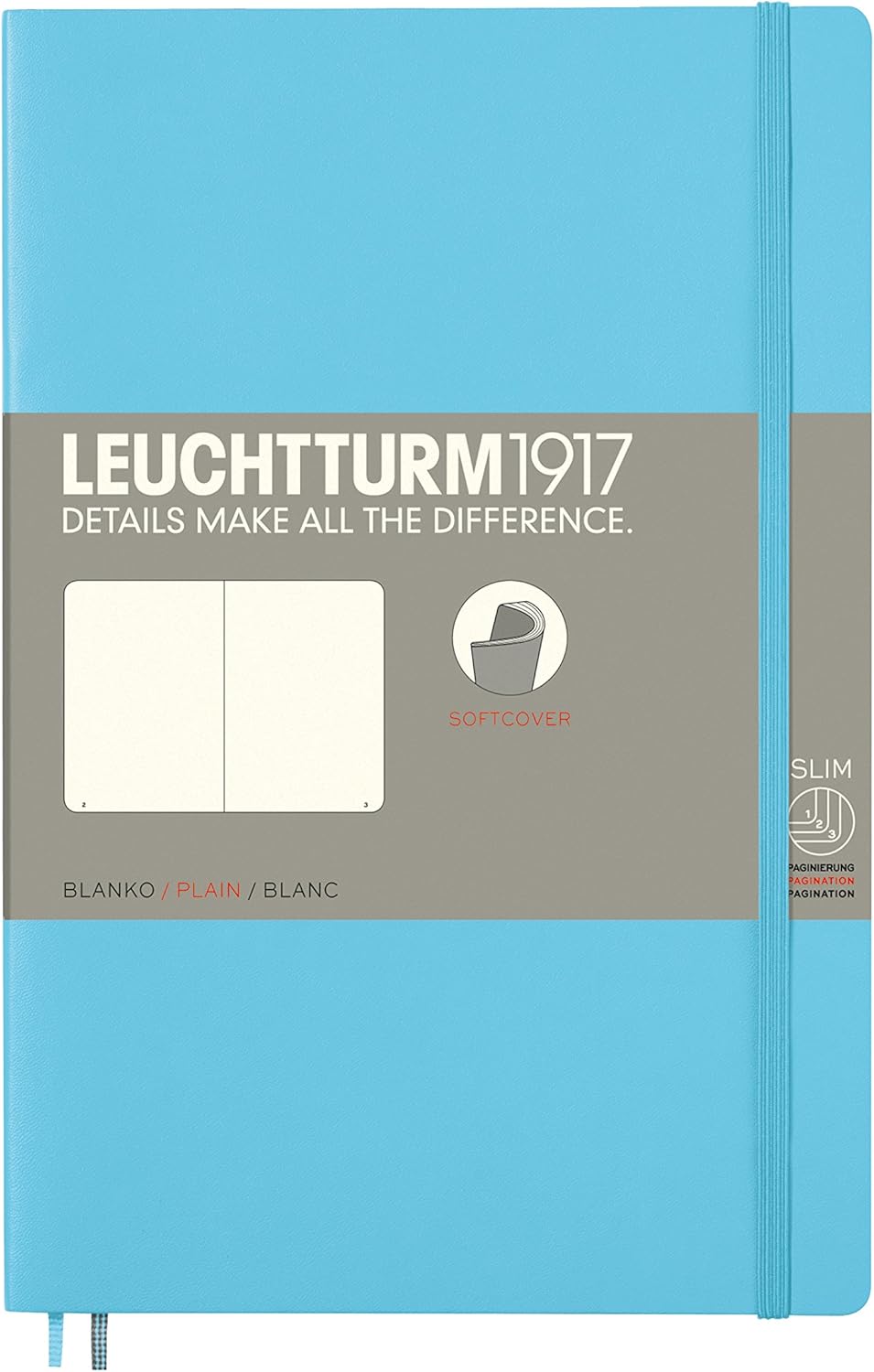 LEUCHTTURM1917 - Notebook Softcover Paperback B6+ - 123 Numbered Pages for Writing and Journaling (Ruled, Rising Sun)