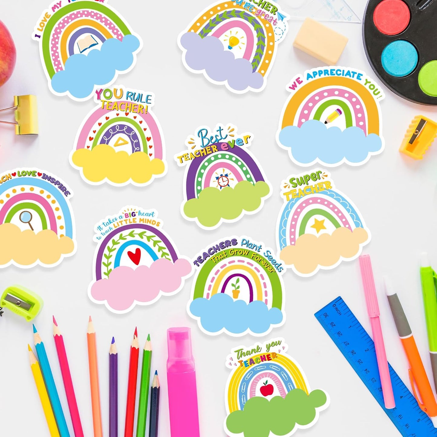 Xqumoi 30 Pack Teacher Sticky Notes - Funny Coffee Cup Self Sticky Notepads Writing Memo Pads for Teacher Appreciation Back to School Office Supplies Coffee Lover Gift Party Favors Goodies Bag Fillers