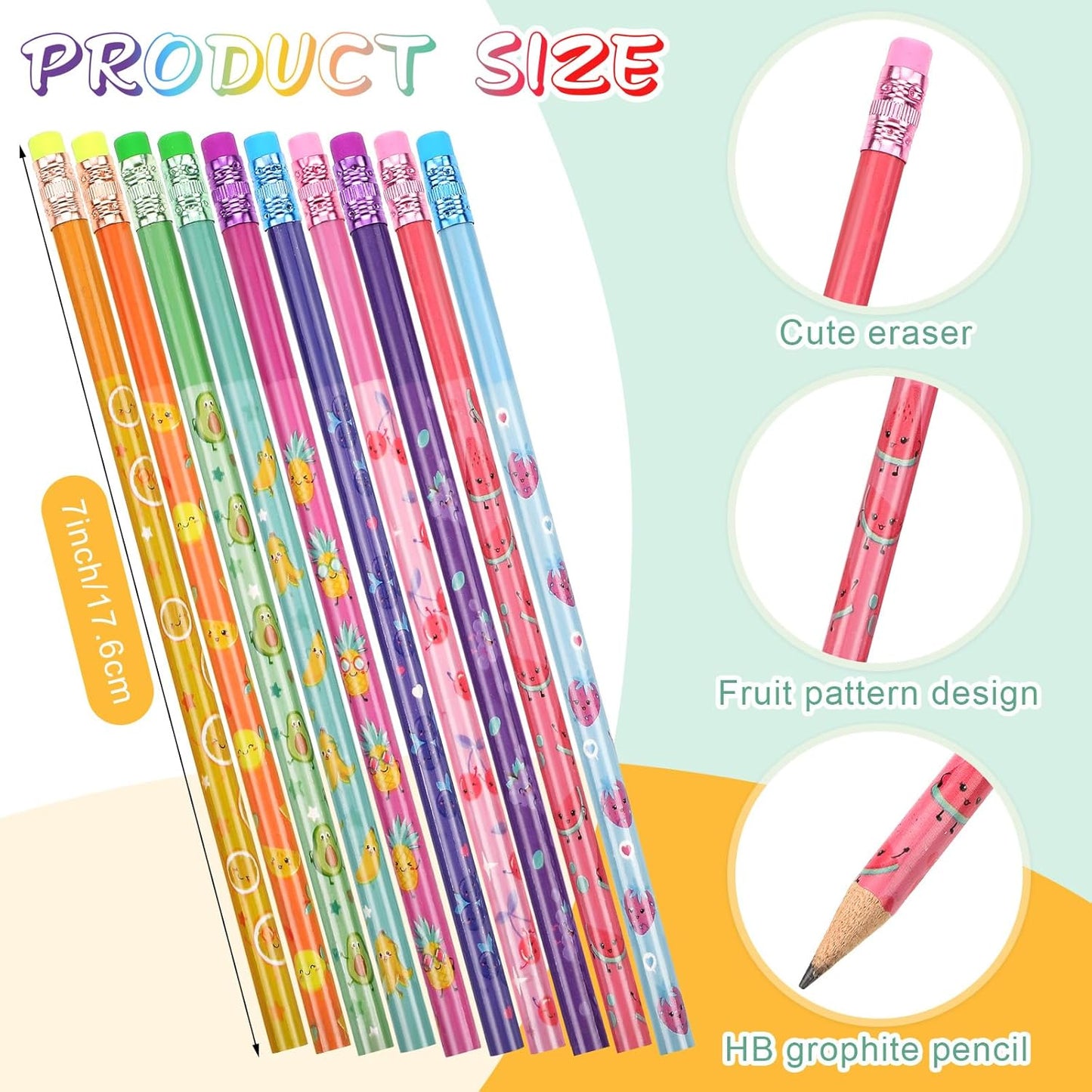 Teling 60 Pcs Inspirational Scented Pencils and Scented Bookmarks Sets Funny Smelly Pencils with Eraser Theme Bookmarks Cute Stationery Bulk for Reading Rewards Party Favors(Vivid)