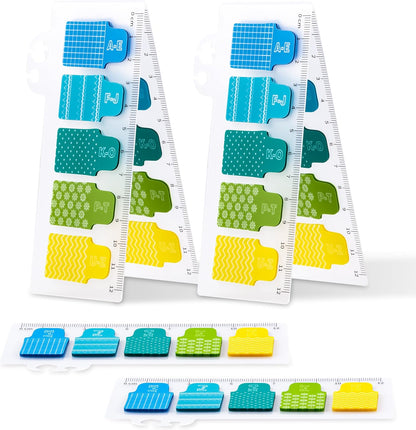 Golcellia Sticky Tabs for Notebooks 600 Pcs 5-Pattern Page Markers with Letter Index Flags, Book Tabs for Binders Bible Study Office School Supplies